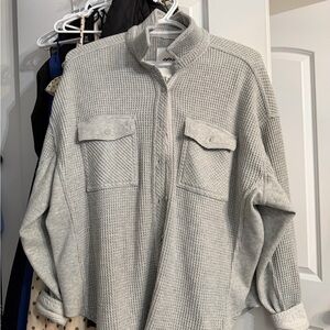 Aerie Waffle Knit Button-Up Shirt